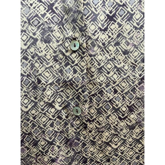 Antropologie Mystree Lavender Button Shirt Size L Satin - Picture 5 of 9